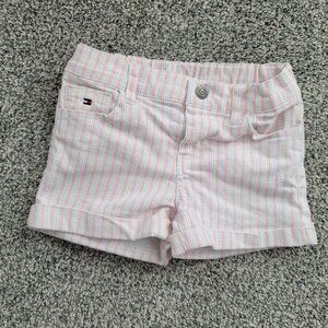 Girls Tommy Hilfiger Pink & White cuffed Shorts 4T
